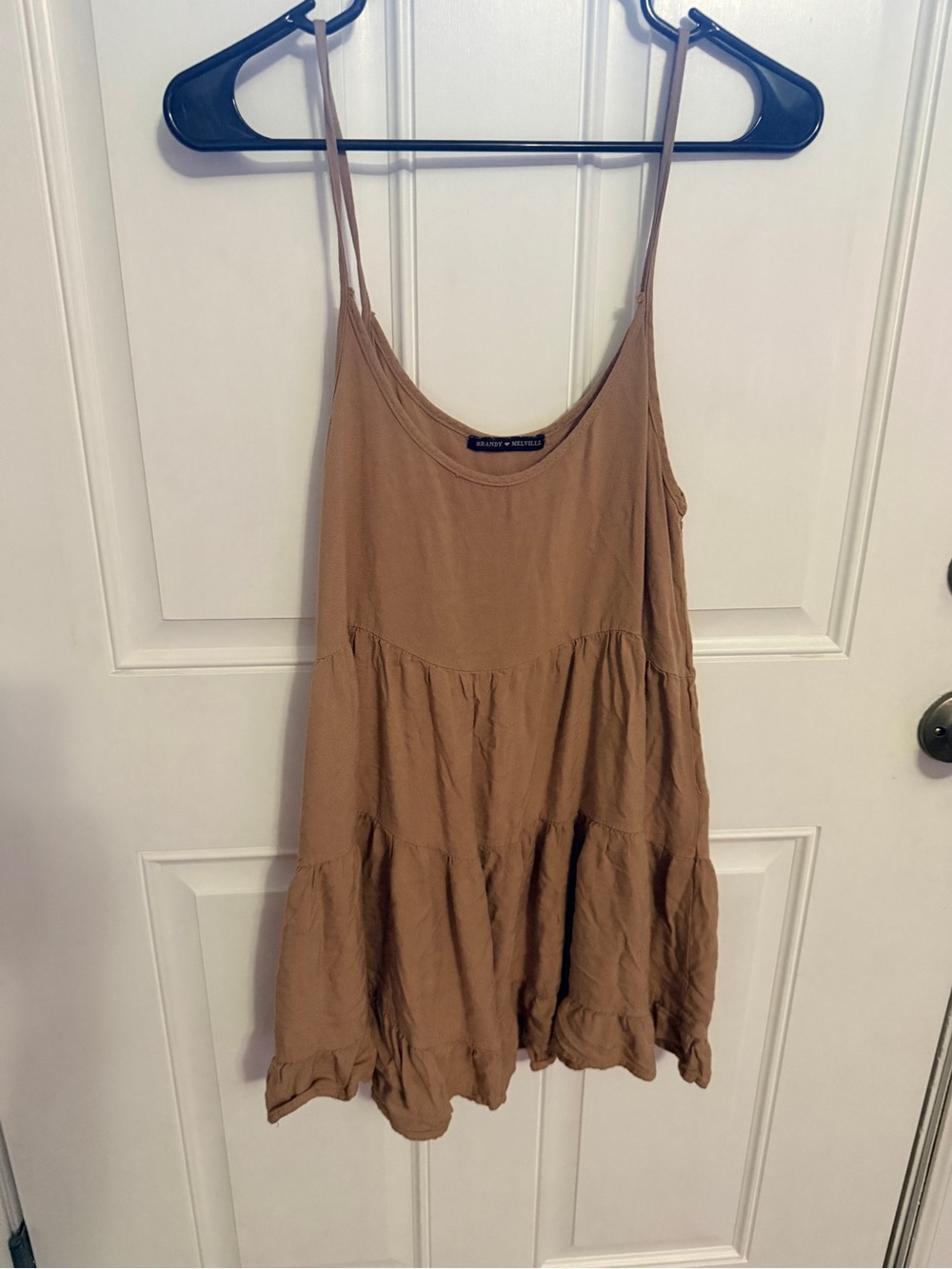 Brandy Melville Tan Tiered Spaghetti-Strap Camisole
